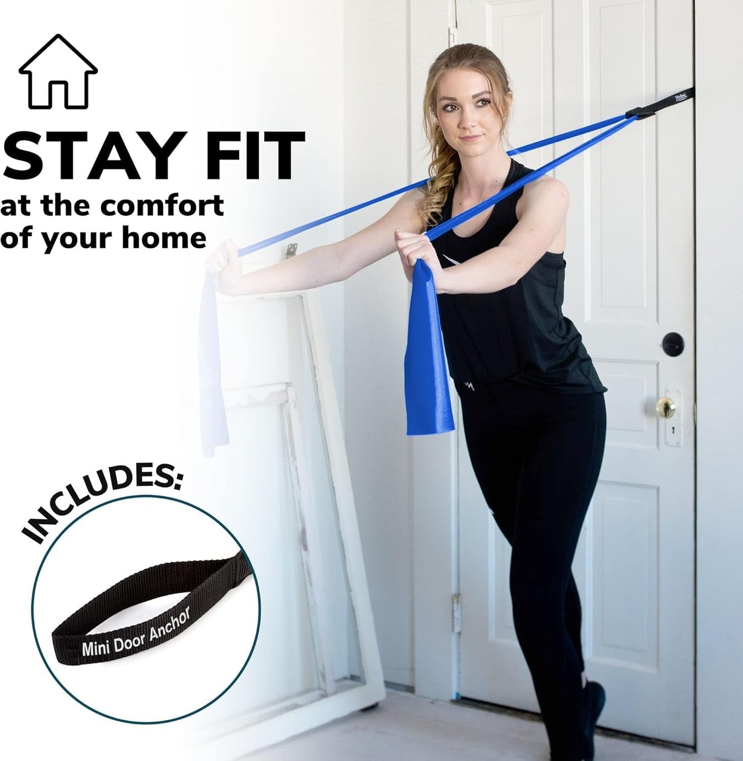 Resistance Bands for Working Out | 7Ft Long Resistance Bands |Super Exercise Bands with Carry Pouch and Door Anchor I Latex Free Workout Bands Including an Exclusive Workout App and E-Book