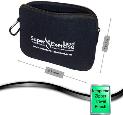 USA 7 ft. Long Resistance Bands Set of 3. iPhone App, E-Book, Door Anchor, and Zipper Pouch Included. Light, Medium or Heavy Strength for Gym Training, Physical Therapy, Yoga. - Super Exercise Band