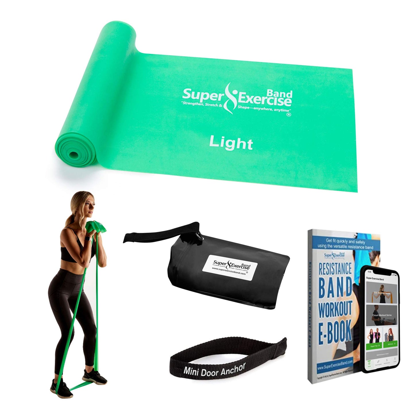 Resistance Bands for Working Out | 7Ft Long Resistance Bands |Super Exercise Bands with Carry Pouch and Door Anchor I Latex Free Workout Bands Including an Exclusive Workout App and E-Book