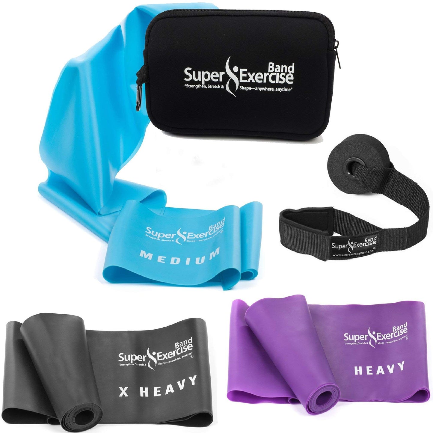 Resistance Bands for Working Out | 7Ft Long Resistance Bands |Super Exercise Bands with Carry Pouch and Door Anchor I Latex Free Workout Bands Including an Exclusive Workout App and E-Book