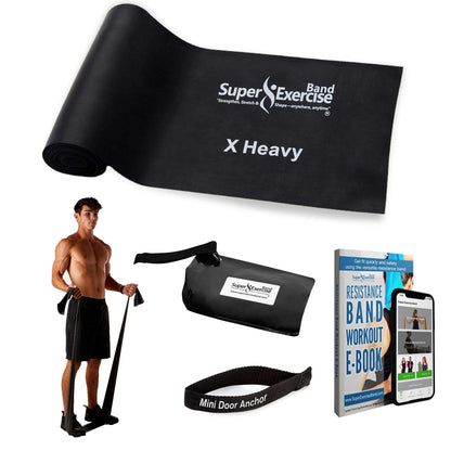 Resistance Bands for Working Out | 7Ft Long Resistance Bands |Super Exercise Bands with Carry Pouch and Door Anchor I Latex Free Workout Bands Including an Exclusive Workout App and E-Book