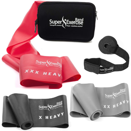 Resistance Bands for Working Out | 7Ft Long Resistance Bands |Super Exercise Bands with Carry Pouch and Door Anchor I Latex Free Workout Bands Including an Exclusive Workout App and E-Book