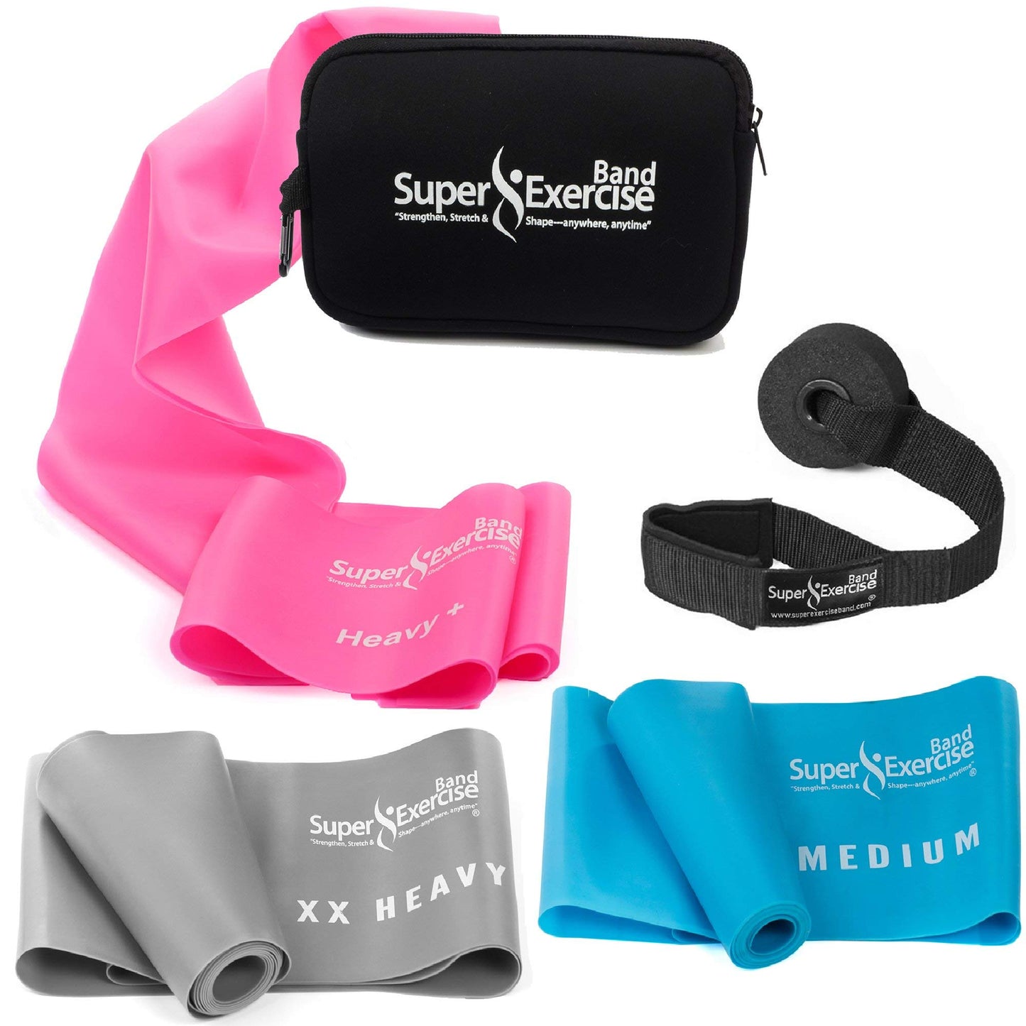 Resistance Bands for Working Out | 7Ft Long Resistance Bands |Super Exercise Bands with Carry Pouch and Door Anchor I Latex Free Workout Bands Including an Exclusive Workout App and E-Book