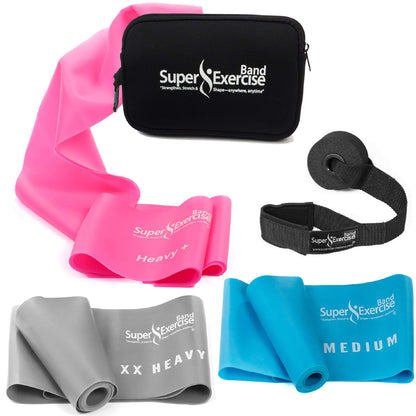 Resistance Bands for Working Out | 7Ft Long Resistance Bands |Super Exercise Bands with Carry Pouch and Door Anchor I Latex Free Workout Bands Including an Exclusive Workout App and E-Book