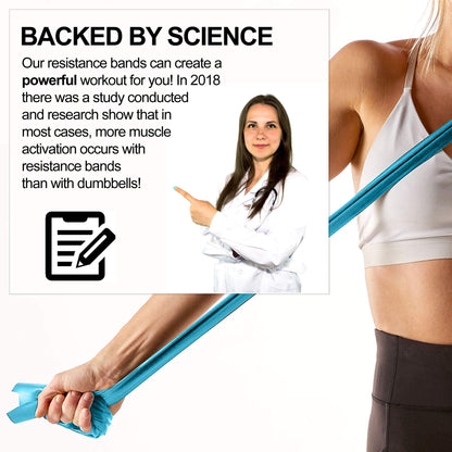 Resistance Bands for Working Out | 7Ft Long Resistance Bands |Super Exercise Bands with Carry Pouch and Door Anchor I Latex Free Workout Bands Including an Exclusive Workout App and E-Book