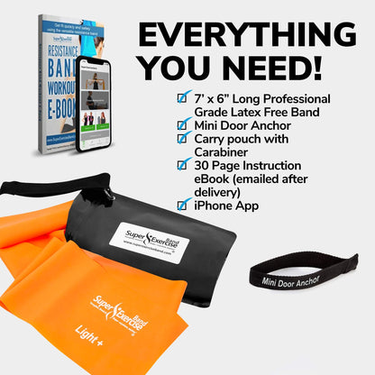 Resistance Bands for Working Out | 7Ft Long Resistance Bands |Super Exercise Bands with Carry Pouch and Door Anchor I Latex Free Workout Bands Including an Exclusive Workout App and E-Book