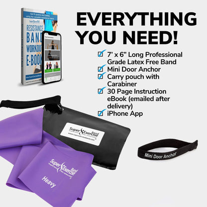 Resistance Bands for Working Out | 7Ft Long Resistance Bands |Super Exercise Bands with Carry Pouch and Door Anchor I Latex Free Workout Bands Including an Exclusive Workout App and E-Book