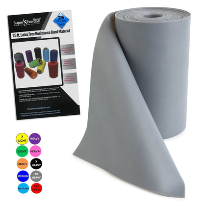 Gray Resistance Band Bulk Roll – XX Heavy Strength, Latex Free (50 ft)