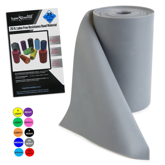 Gray Resistance Band Bulk Roll – XX Heavy Strength, Latex Free (50 ft)