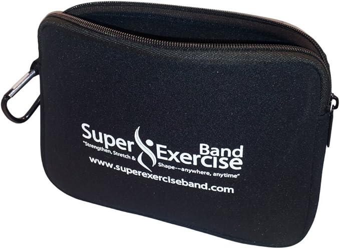 USA Neoprene Zipper Carry Pouch for Yoga, Resistance Bands and Workout Gear Accessories. Travel Organizer Bag also fits most MP3 players, cell phones, Kindle and Mini-tablets. - Super Exercise Band