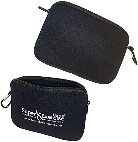 USA Neoprene Zipper Carry Pouch for Yoga, Resistance Bands and Workout Gear Accessories. Travel Organizer Bag also fits most MP3 players, cell phones, Kindle and Mini-tablets. - Super Exercise Band