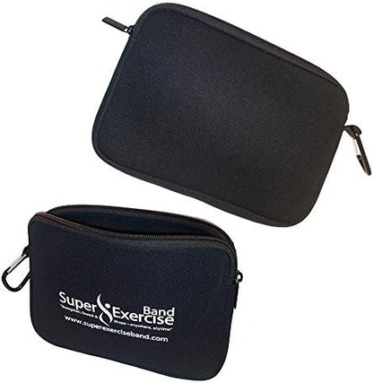 USA Neoprene Zipper Carry Pouch for Yoga, Resistance Bands and Workout Gear Accessories. Travel Organizer Bag also fits most MP3 players, cell phones, Kindle and Mini-tablets. - Super Exercise Band