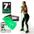 7 Ft. Resistance Band, Light Strength (3 - 6 lbs. Tension), Green, Latex Free. Travel Pouch and Mini Door Anchor Included.