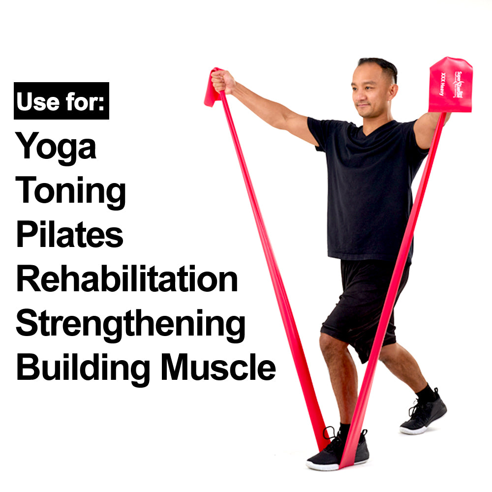 Red 24-Yard Resistance Band Bulk Roll. Beginner Level 2. Includes Dispenser Box. - Super Exercise Band