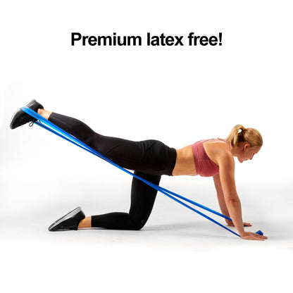 Blue 24-Yard Resistance Band Bulk Roll. Intermediate Level 2. Includes Dispenser Box. - Super Exercise Band